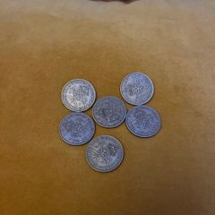 6 X George VI Two Shilling Florin Coins 1947 - 1951