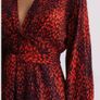 Bnwt Reiss Red Black Animal Print Midi Dress Uk Size 10/us 6 Image 2