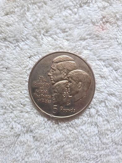 Gibraltar 5 pound coin.The 3 princes.