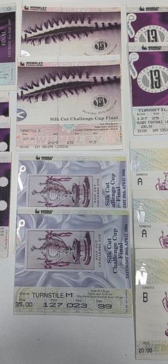 Vintage Silk Cut Rugby League Challenge Cup Wembley Tickets 8-Year Bulk Lot 1988-1997