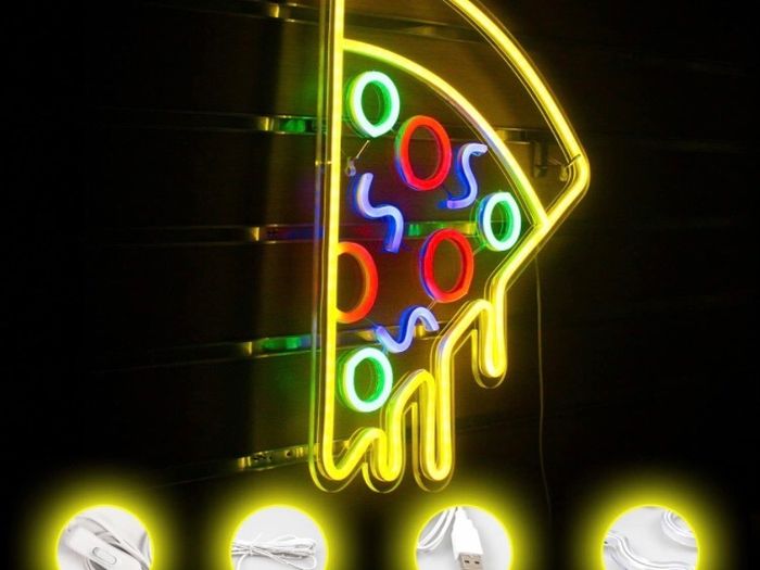 Pizza Neon Light Acrylic Led Sign Food Shape Neon Signs for Wall