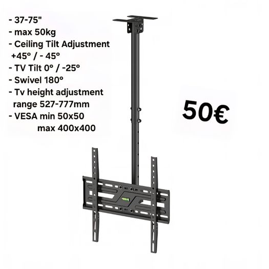 Tv Ceiling Tilt Swivel Adjustable TV Mount Bracket 37 - 75"