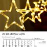 LED Star Curtain Lights Connectable 2M Warm White 12 Stars 138 LEDs Window Icicle Decor Lights for Home Garden Holiday Wedding Christmas (FREE POSTAGE) Image 4