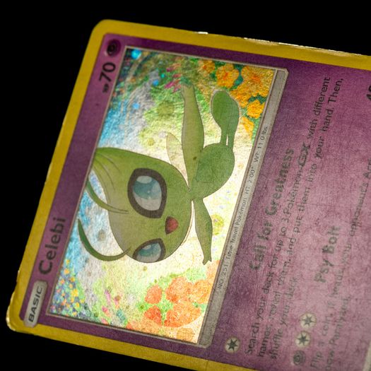 Celebi SM224 Rare Holo Black Star Promo S&M Sun and Moon Pokemon Card Swirl
