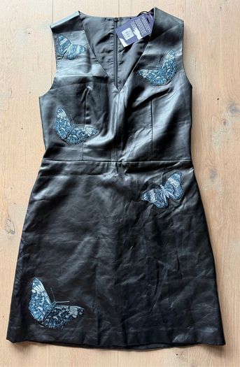 Forest faux leather dress: Oasis size 12