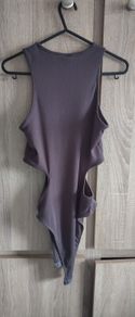 Grey bodysuit with cuts