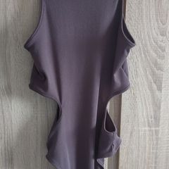 Grey bodysuit with cuts