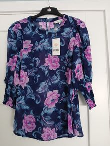 Flower design top, Marc Angelo, size 12, new with tag