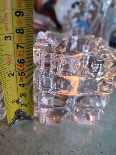 Set Of 2 Crystal Nightlight Or Candle Holder No Stamp.