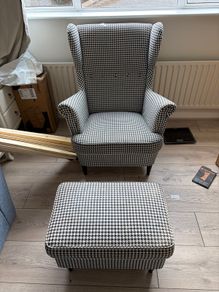 Armchair and footrest