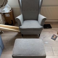 Armchair and footrest