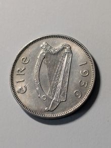 Irish Sixpence 1958.