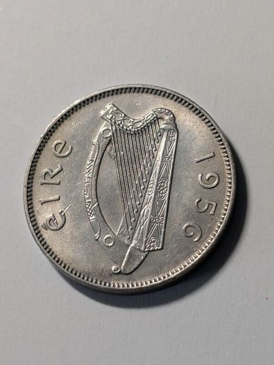 Irish Sixpence 1958.