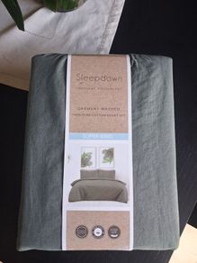 Sage green Super King 100% cotton Duvet Set