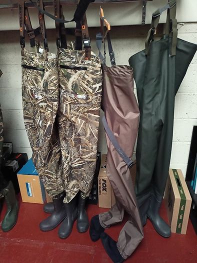 Fishing bait rods lines reels waders lures feeds jackets rod holders and other fishing gear