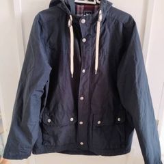 GAP ladies jacket coat with hood and zip and clip button closure in very good condition with no issues see last three photos for exact measurements size large FREE STANDARD POSTAGE INCLUDED