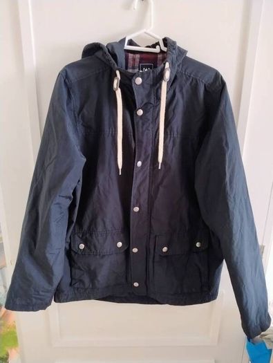 GAP ladies jacket coat with hood and zip and clip button closure in very good condition with no issues see last three photos for exact measurements size large FREE STANDARD POSTAGE INCLUDED