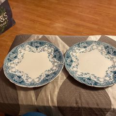 Plates x 2 with Wall Hangers - Argyle Burslem