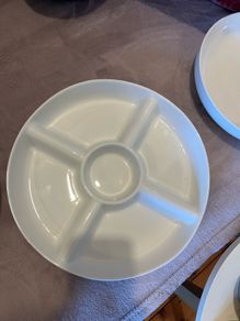 3 white serving dishes from Dunnes