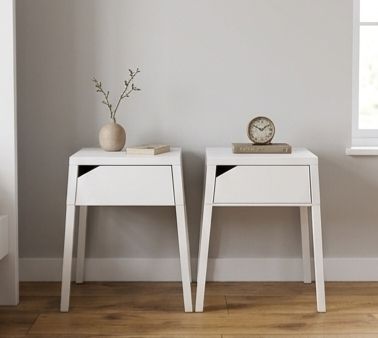 Pair of IKEA SELJE Bedside Lockers White Metal Scandi Style