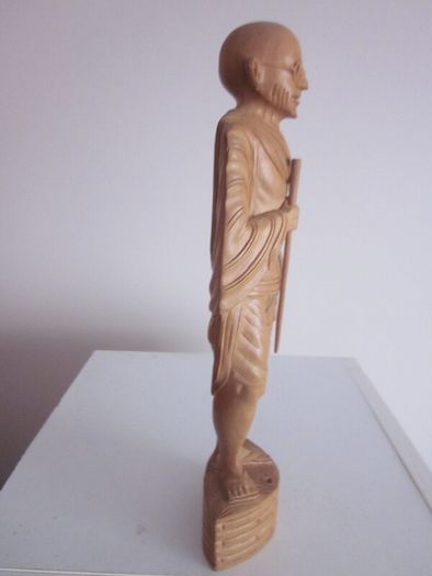 Hand Carved Wooden Mahatma Gandhi Figurine Statue