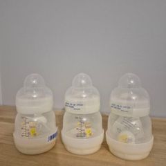 New 3 MAM Newborn Anti Colic Bottle with Teat Extra Slow Flow Self Sterilising and Easy Clean