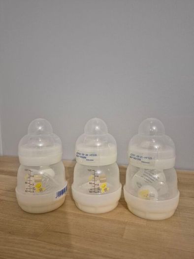 New 3 MAM Newborn Anti Colic Bottle with Teat Extra Slow Flow Self Sterilising and Easy Clean