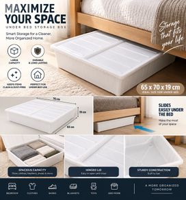 2 Large Underbed storage boxes