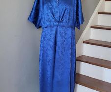 CurveWow blue satin dress, Size 18, BNWT