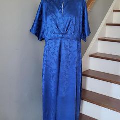 CurveWow blue satin dress, Size 18, BNWT