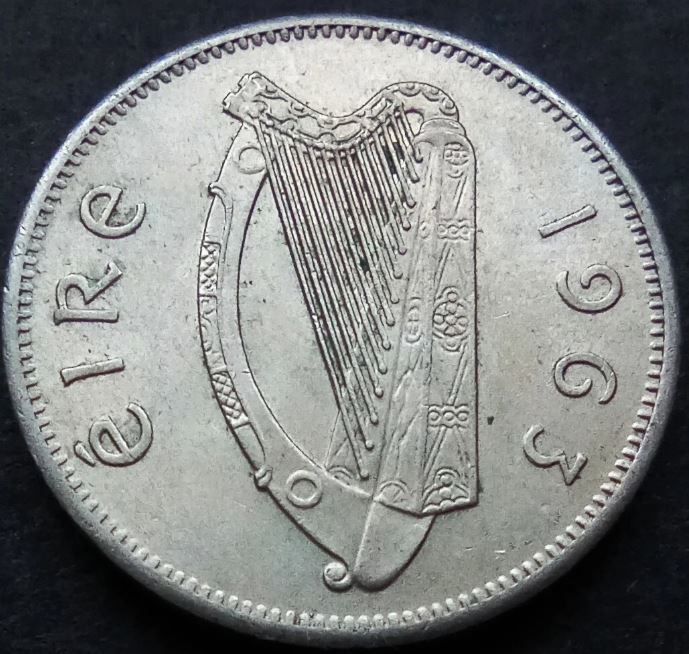 [#481] - Ireland 1963 | Irish 6p | 6 Pence | Wolfhound | KM.13a