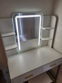 Led touch mirror Dressing table with stool