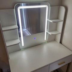 Led touch mirror Dressing table with stool