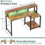 48 Inch Computer Desk with Monitor Stand with Power Outlets & Adjustable LED Image 2