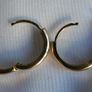 Vintage Gold Plated Hoops Earrings Image 3
