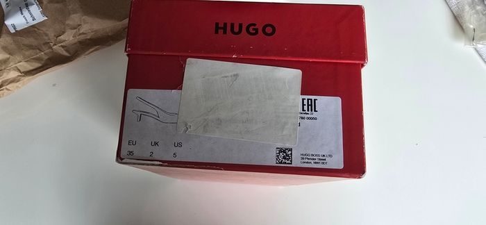 HUGO BOSS Women's Leather Pumps, Alexis Slingback 35P, Red, EU 35, UK 2, US 5