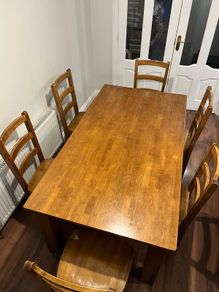 Hardwood Dining Table and 6 Chairs