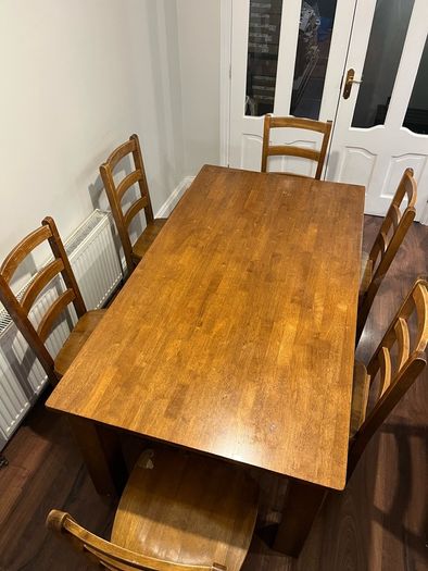 Hardwood Dining Table and 6 Chairs