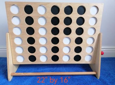 Large Wooden Game of Four in a Row (22" by 16")