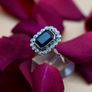 Art Deco Sapphire & Diamond Ring - Platinum Image 3