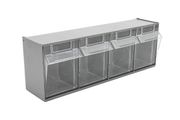 Wall Storage Tubs Plastic Box Tilt Bins Locking Bar Parts Van Tools Boxes Grey