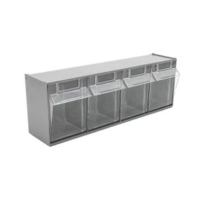 Wall Storage Tubs Plastic Box Tilt Bins Locking Bar Parts Van Tools Boxes Grey