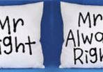 Mr right And mrs always right cushion covers VALENTINES DAY GIFT PRESENT