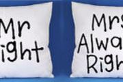 Mr right And mrs always right cushion covers VALENTINES DAY GIFT PRESENT