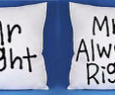 Mr right And mrs always right cushion covers VALENTINES DAY GIFT PRESENT