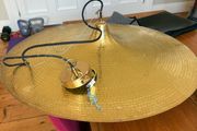 Stunning beaten brass disc lamp (Vintage Habitat) Make an offer.