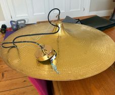 Stunning beaten brass disc lamp (Vintage Habitat) Make an offer.