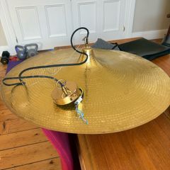 Stunning beaten brass disc lamp (Vintage Habitat) Make an offer.