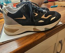 Liu Jo platform trainers in black with metallic and glitter detailing