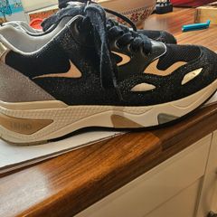 Liu Jo platform trainers in black with metallic and glitter detailing